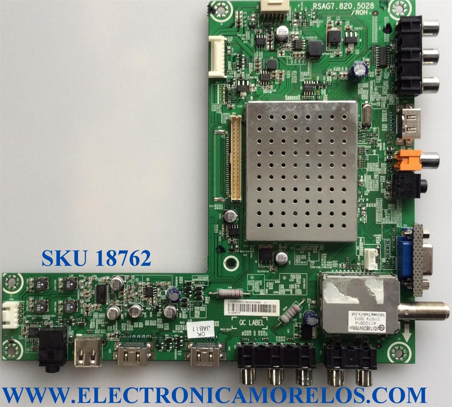MAIN / INSIGNIA 160222 / RSAG7.820.5028/ROH / LTDN39K300US / PANEL V390HJ1-LE1 REV.C1 / MODELO NS-39E340A13